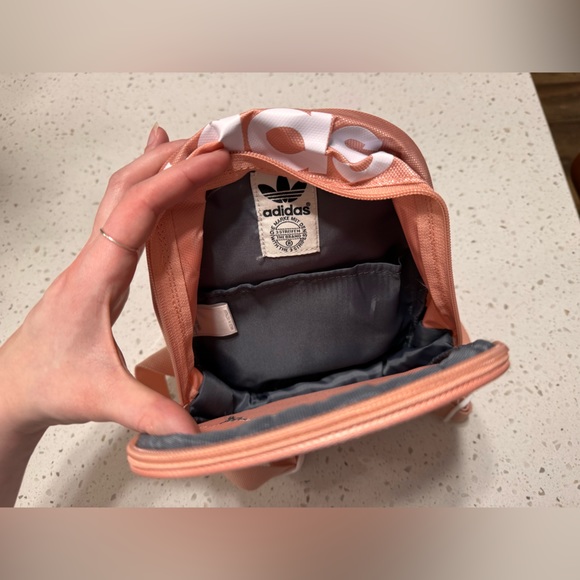 Pink Adidas Mini Backpack/Purse for Every Day Use with Two Zipper Pockets - Picture 4 of 6